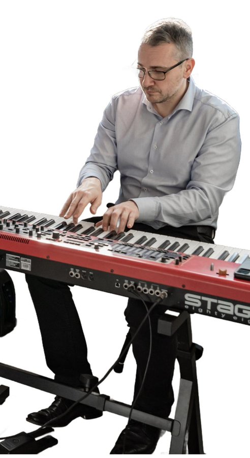 Marcell Hernyák playing the piano